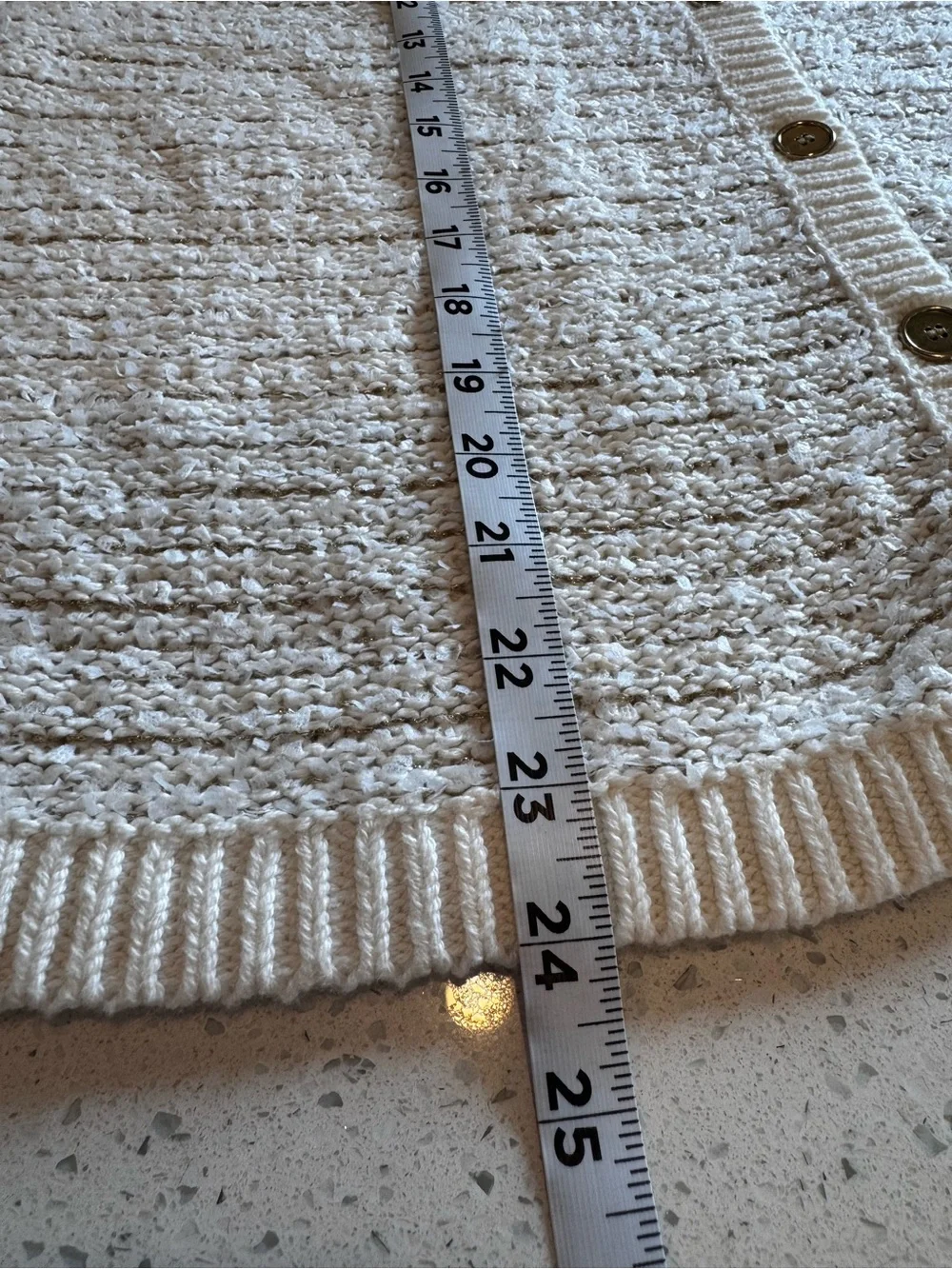 J.Crew NWT Cream Gold Metallic Short Sleeve Lady Jacket Cardigan Classic Large